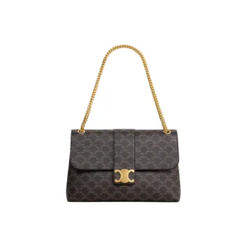 CELINE Large VICTOIRE Bag In Triomphe Canvas Women's Brown