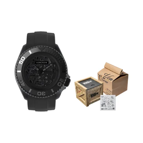 VENCREW Leviathan [Black Warrior] Automatic Mechanical Movement Watch Unisex Cut Out Dial