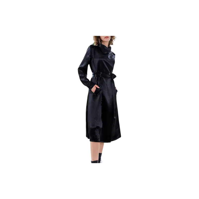 BESIONIA SS23 Trench Coat Women's Black-2