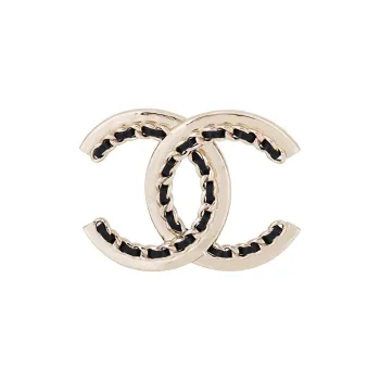 CHANEL Brooches Women's Black Gold