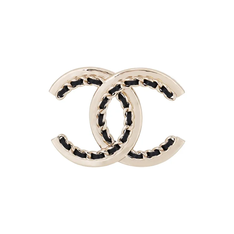 CHANEL Brooches Women's Black Gold-0