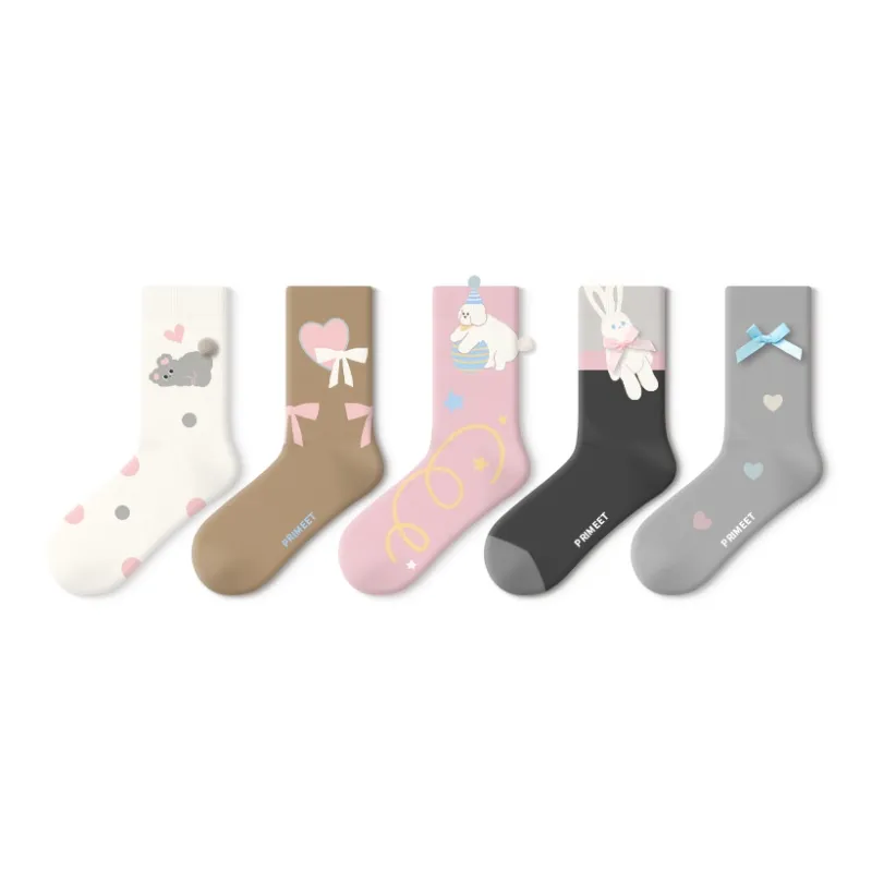Primeet Mid Calf Socks Women's 5 Pack-6