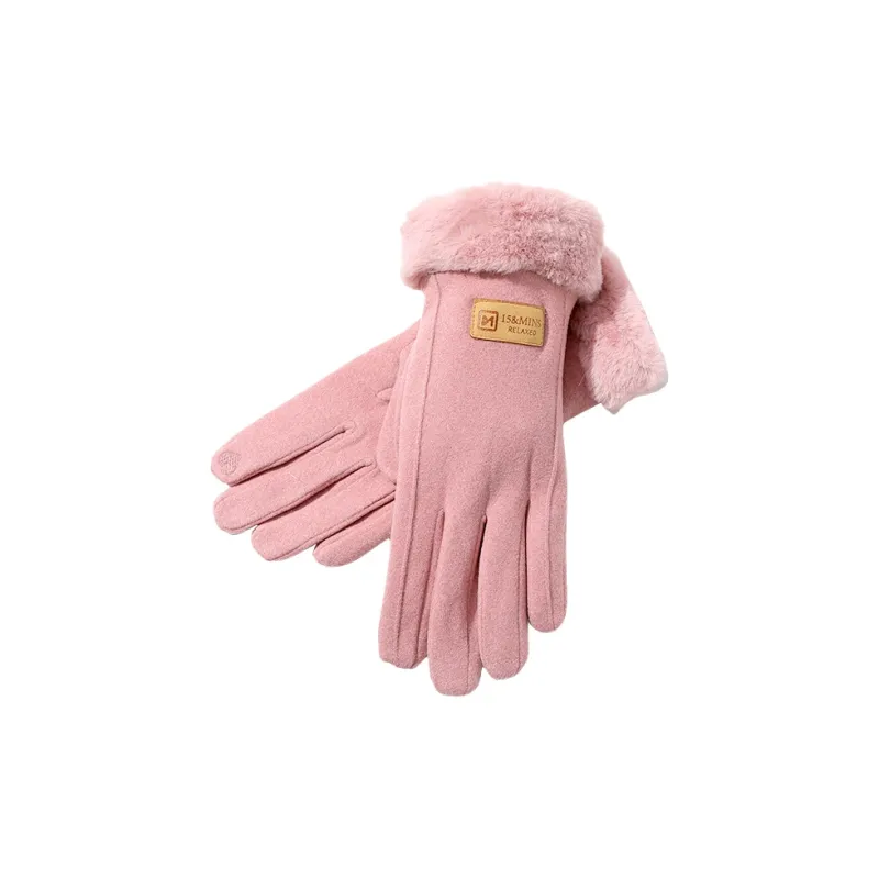 15 MINS Polyester Elastane Knit Gloves Women's Multiple Colors-7