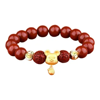 Strange Snow Reconstructed Cinnabar Bracelets Unisex