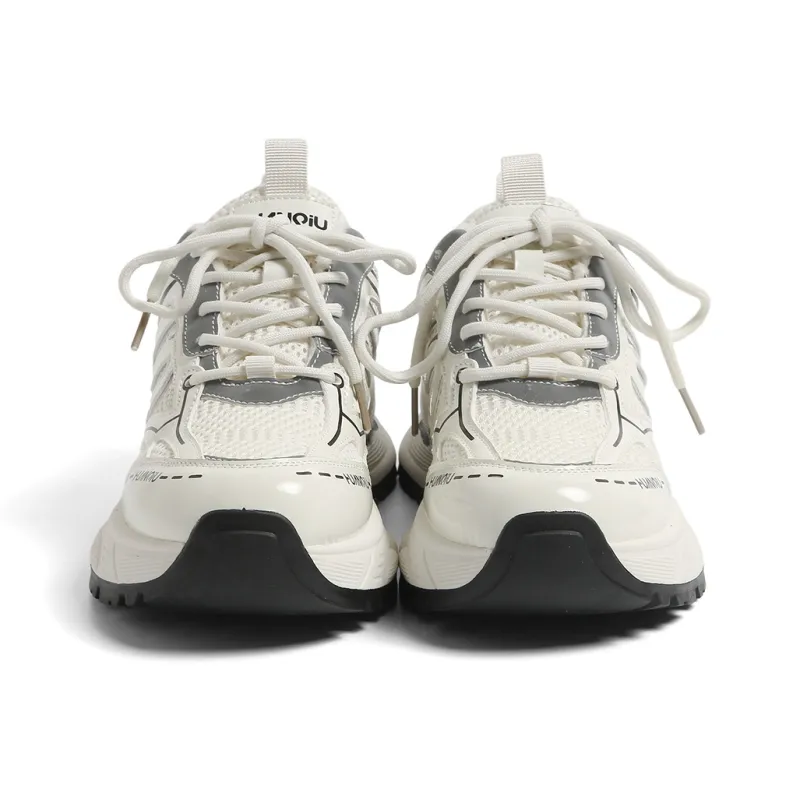 HUANQIU Shock Absorbers With Slip Resistant And Abrasion Resistant Properties Low Top Chunky Sneakers Women's-4