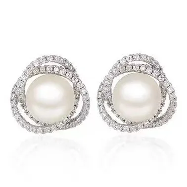 Beth Jewelry Pearl Necklace Stud Earrings Women's-5