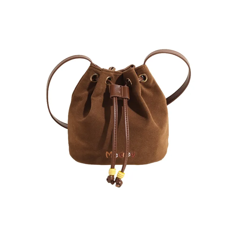 Morellybear Suede Crossbody Bag Regular Women's Brown/Khaki/Black-3