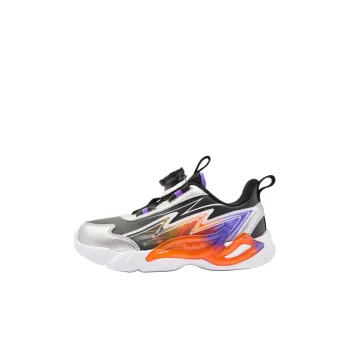 QIAODAN Slip Resistant Cushioning Low Top Kids Lifestyle Shoes Black Purple Children Aged 3 7 Years Old