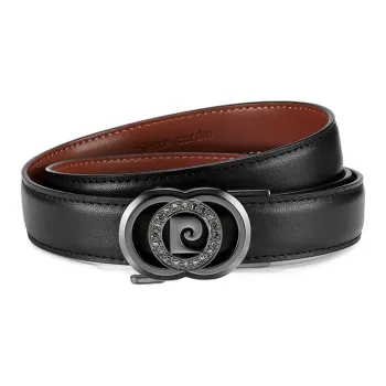 PIERRE CARDIN Top Grain Cow Leather Belts Women's Width 2.4cm