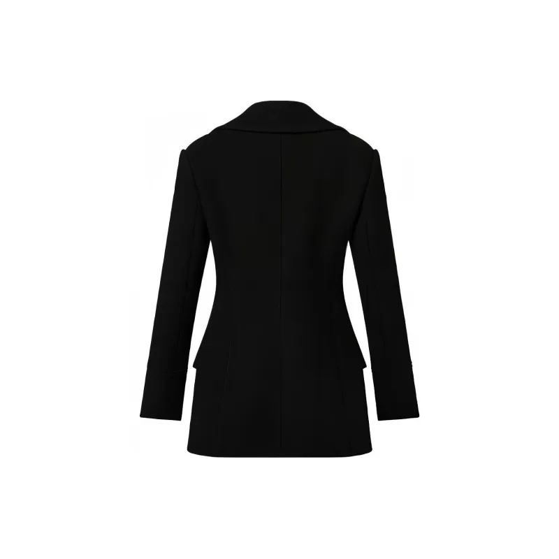 LOUIS VUITTON SS22 Velvet feel Coat Women's Black-2