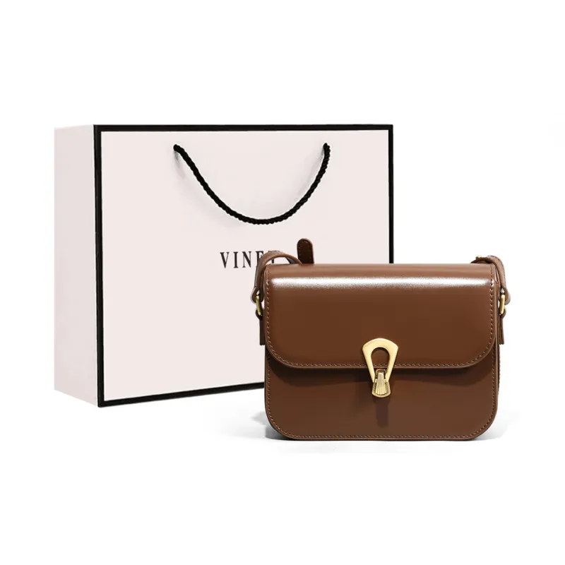 VINEY Cow Leather With Synthetic Leather Shoulder Bag, Crossbody Bag, Small Square Bag Regular Women's Black-11