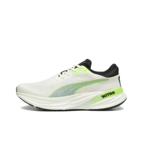 PUMA Magnify Nitro 2 Anti-Slip Wear-Resistant Low-Top Long Distance Running Running Shoes Men's White Green