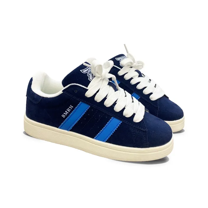 XLAIII Anti Slip Wear Resistant Low Top Skateboard Shoes Unisex Deep Sea Blue-3