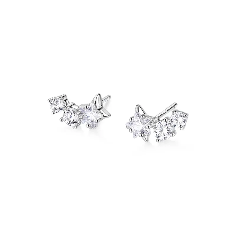 KADER 925 Sterling Silver Stud Earrings Women's Silver-2