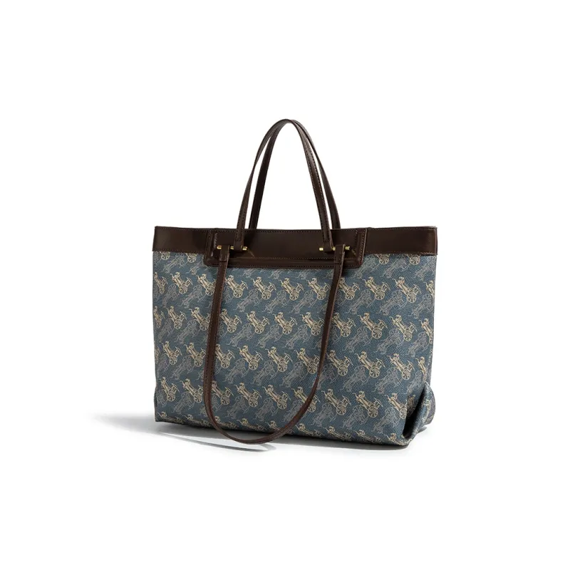 CentarlKatty PU Tote Bag Shoulder Bag Handbag Women's Coach Blue & Coffee-3