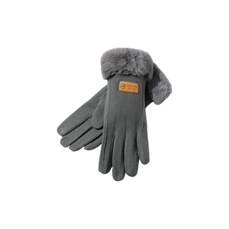 15 MINS Polyester Elastane Knit Gloves Women's Multiple Colors-6