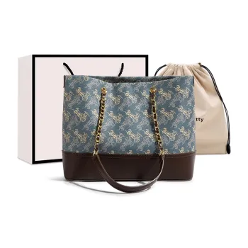 CentarlKatty Polyurethane Synthetic Leather Shoulder Bag Regular Women's Carriage Blue & Coffee
