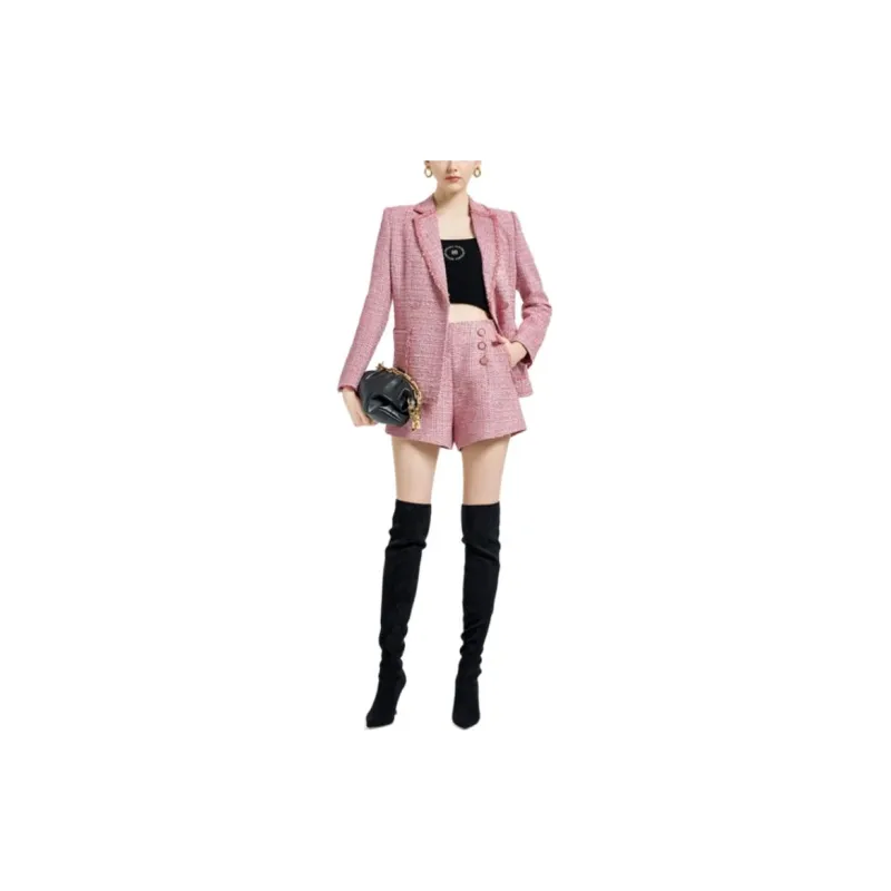 BESIONIA FW23 Business Suits Coats Women's Pink-1