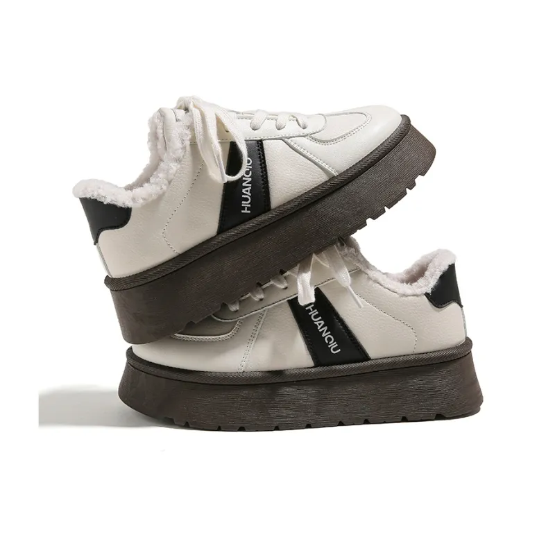 HUANQIU Coverage Warm And Wear-Resistant Low-Top Skateboard Shoes Women's-3