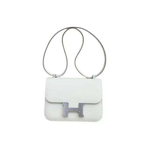 HERMES Constance 24 Crossbody Bags Women's 10 Craie Milkshake White