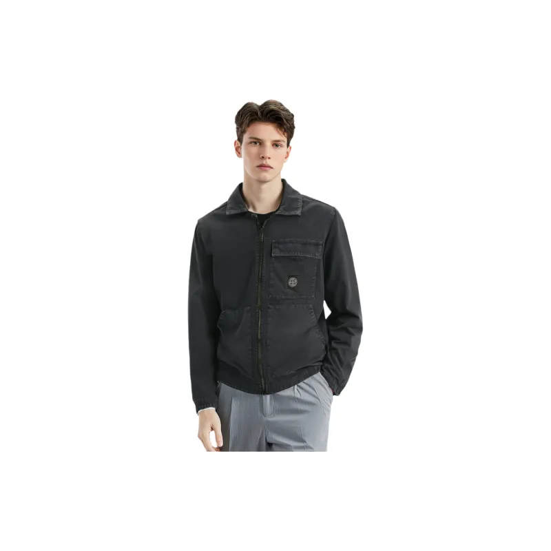STONE ISLAND Logo Patch Zipped Overshirt-2
