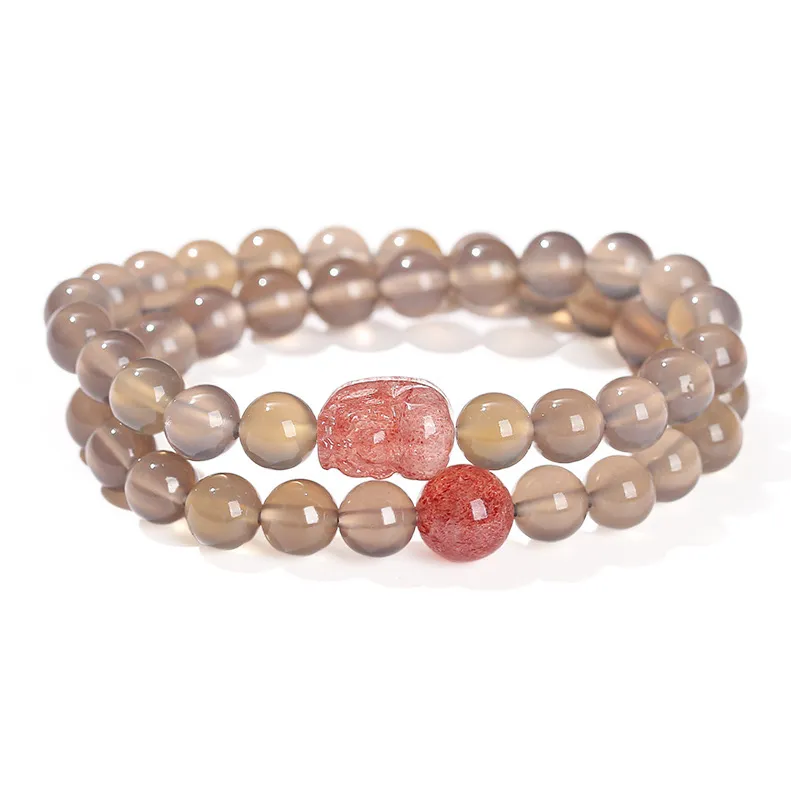 Artisan Lock Heart Jade Agate Bracelets Unisex-0