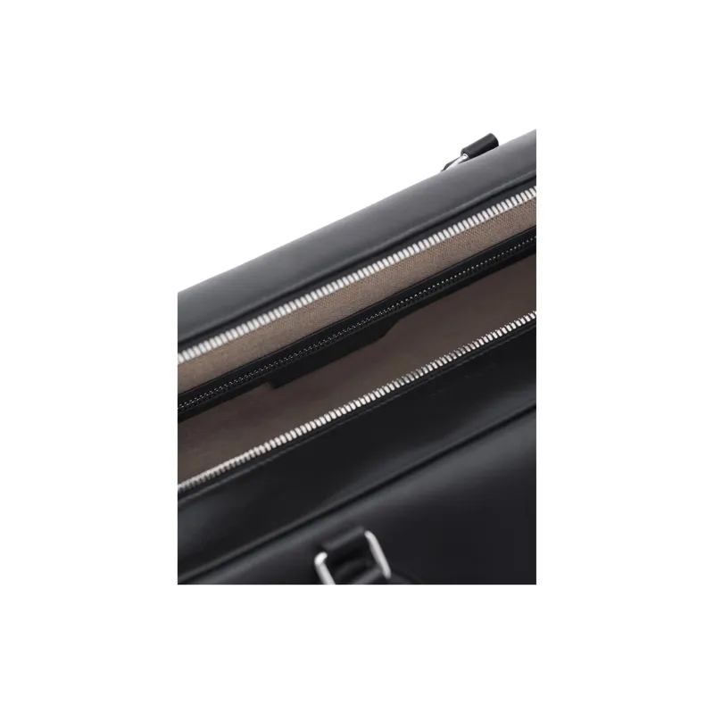 COURREGES Calfskin Travel Bag Women's Black-3
