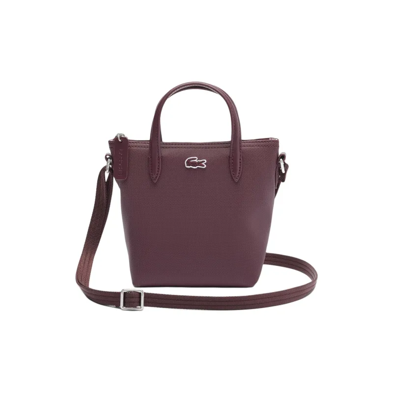 LACOSTE PVC Tote Bag Shopping Bag Shoulder Bag Crossbody Bag Handbag Mini Women's Burgundy-0