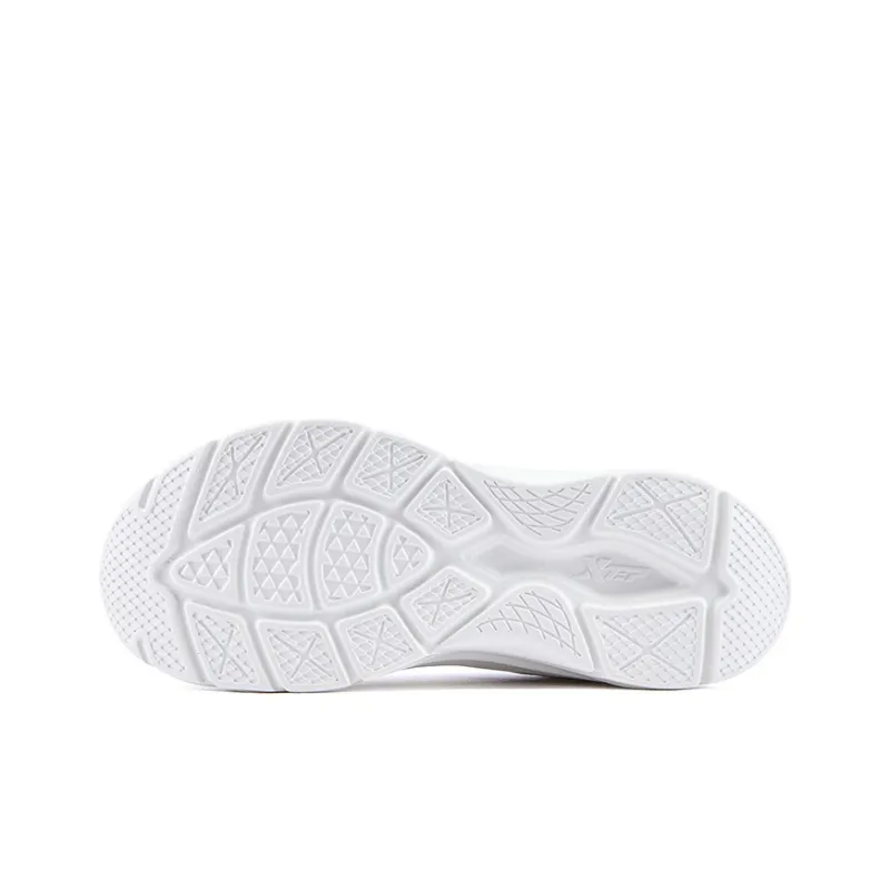 XTEP Cushioning, Slip Resistant, And Abrasion Resistant Low Top Casual Running Shoes Men's White Silver-4