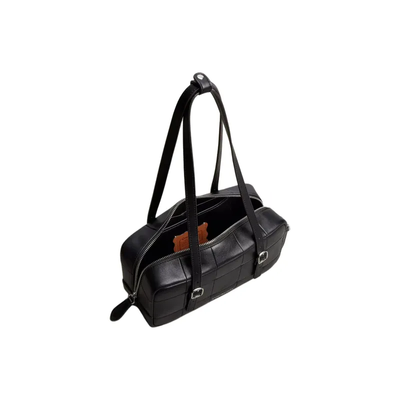 Coachtopia Refined Leather One Shoulder Handbag Tubas Women's Black-3