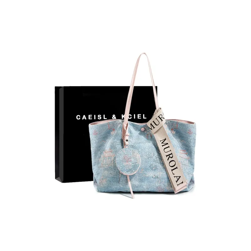 CAEISL&KCIEL Shoulder Bags Blue And White Embroidery Powder-0