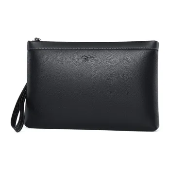 SEPTWOLVES Top Grain Cow Leather Handheld Bag Clutch Regular Unisex Black