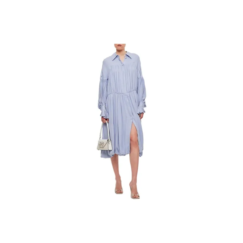 KHAITE Colleen Gathered Midi Dress-2