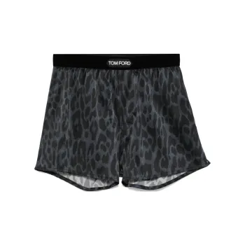 TOM FORD Leopard Printed Logo Waistband Boxers