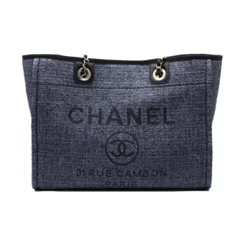 CHANEL Fabric Tote Bag, Shopping Bag, Shoulder Bag, Crossbody Bag, Handbag Women's Black