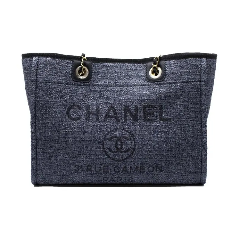 CHANEL Fabric Tote Bag, Shopping Bag, Shoulder Bag, Crossbody Bag, Handbag Women's Black-0