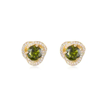 Rhymes Gold Plated Copper Earrings Women's Green