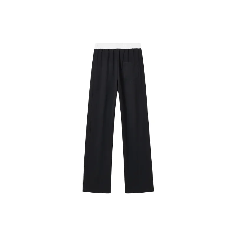 P8H9 Knitted Sports Pants Unisex Black White-1