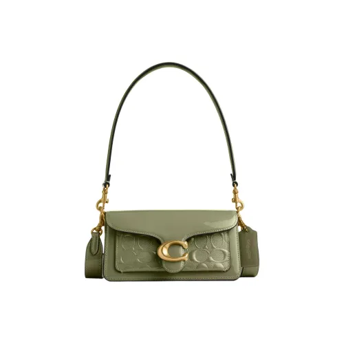 COACH Tabby Patent Leather Shoulder Bag Crossbody Bag Handbag Small Size Women's Moss Green