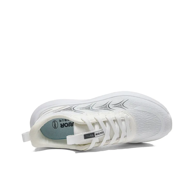 Warrior Anti Slip Wear Resistant Low Top Running Shoes Men's White-2