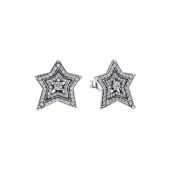 Pandora Silver Cubic Zirconia Stud Earrings Women's Silver