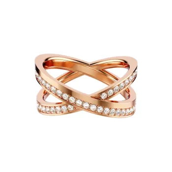 Swarovski Rose Gold-Plated Rings Unisex White