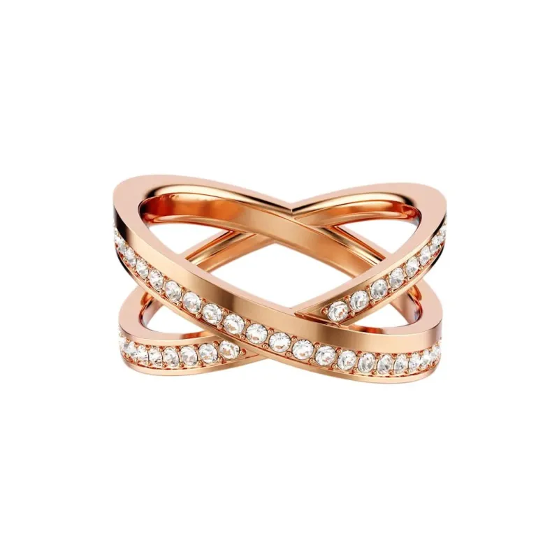 Swarovski Rose Gold-Plated Rings Unisex White-0