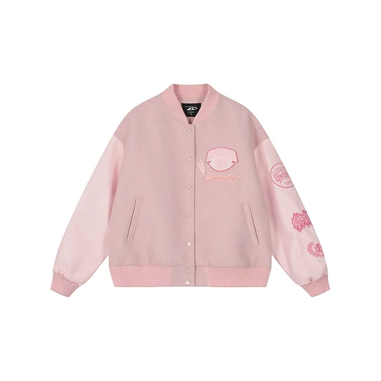 A Chock Baseball Jacket Women's Pink-2