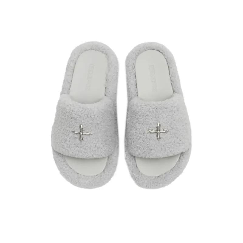 SMFK Slip Resistant Slide Slippers Women's Dusty Gray-2