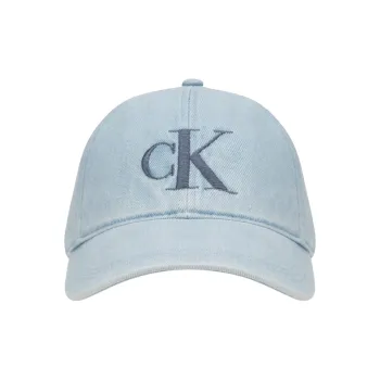 CALVIN KLEIN Cotton Baseball Caps Unisex Denim Light Blue