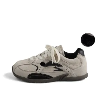 CHERRY&KALIKA Slip Resistant, Abrasion Resistant, Breathable Coverage Low Top Casual Shoes Women's Beige Black