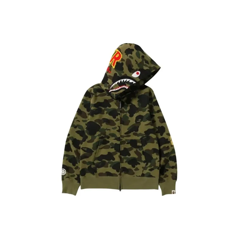 A BATHING APE 1st Camo Windstopper Ponr Shark Full Zip Hoodie-1