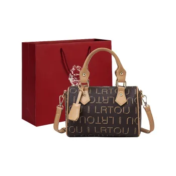 Old Man's Head Synthetic Leather One Shoulder Handbags Women's Coffee