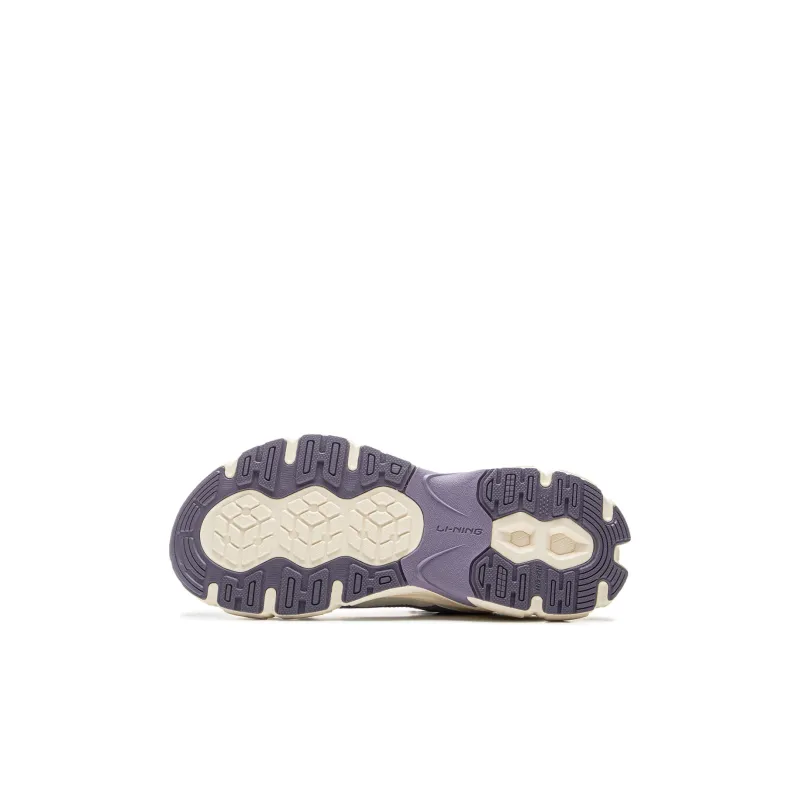 LINING YOUNG Slip Resistant Cushioning Abrasion Resistant Rebound Low Top Kids Lifestyle Shoes White Purple Kids'-3